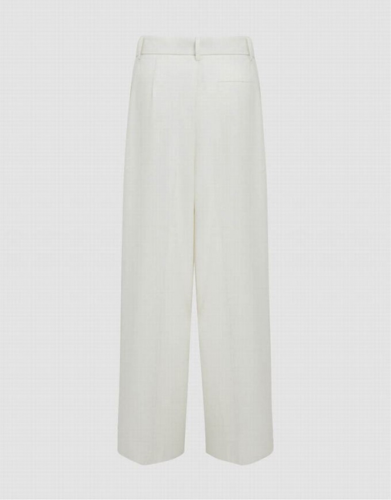 Urban Revivo Tailored Wide-Leg Women's Pants White | ERILYUQ-64