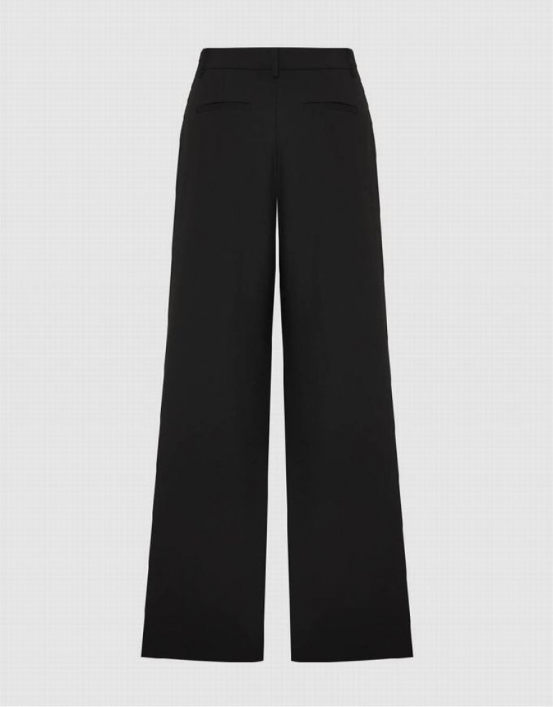 Urban Revivo Tailored Wide-Leg Women's Pants Black | YVTUOEA-21