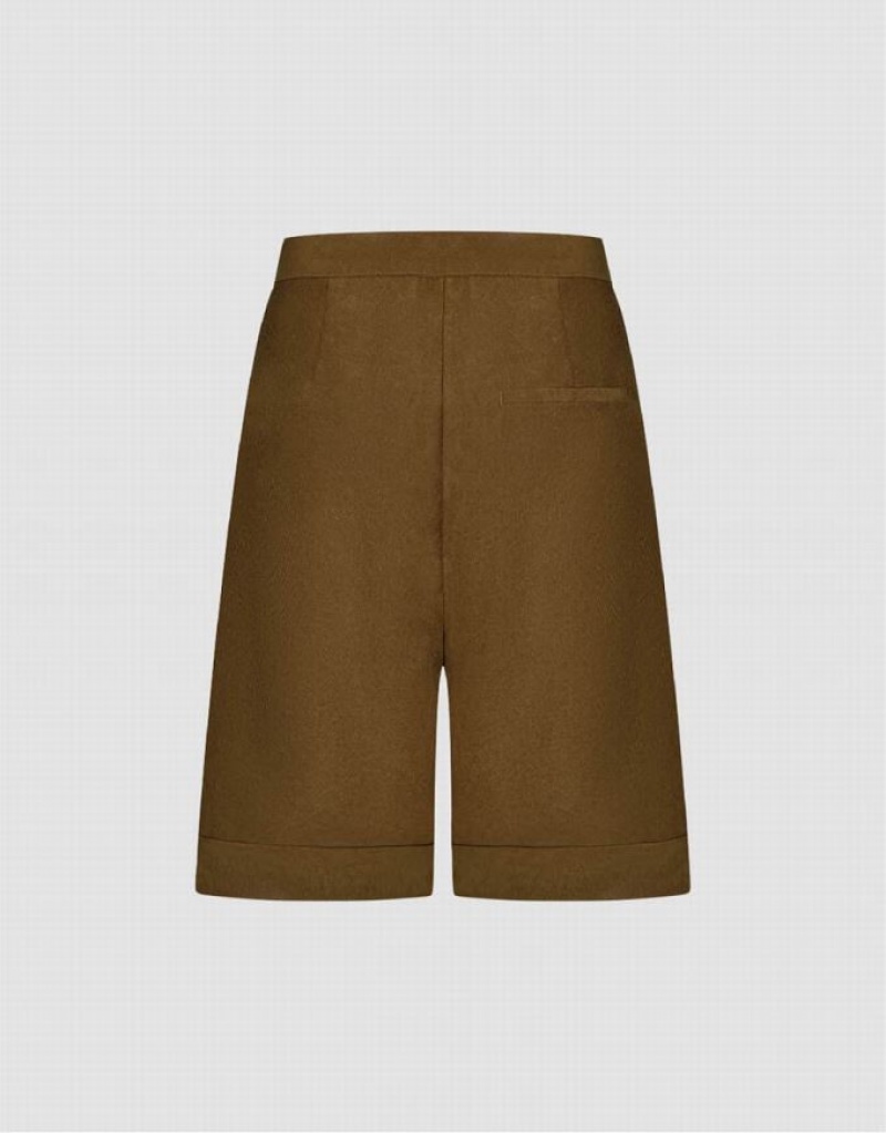 Urban Revivo Tailored Women's Shorts Brown | XWIJPZC-84