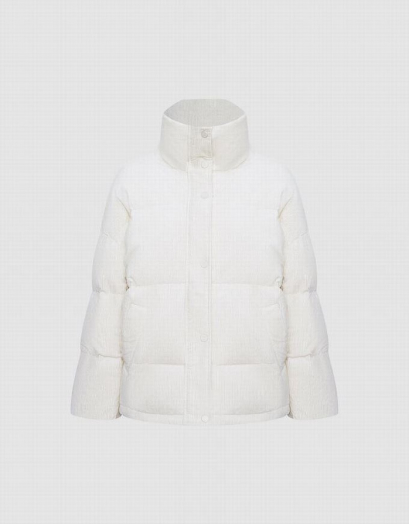 Urban Revivo Textured Down Women's Down Jackets White | AESLFVU-62