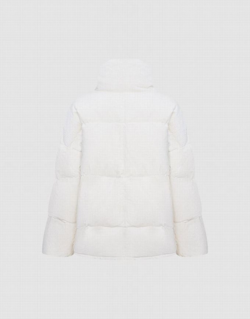 Urban Revivo Textured Down Women's Down Jackets White | AESLFVU-62