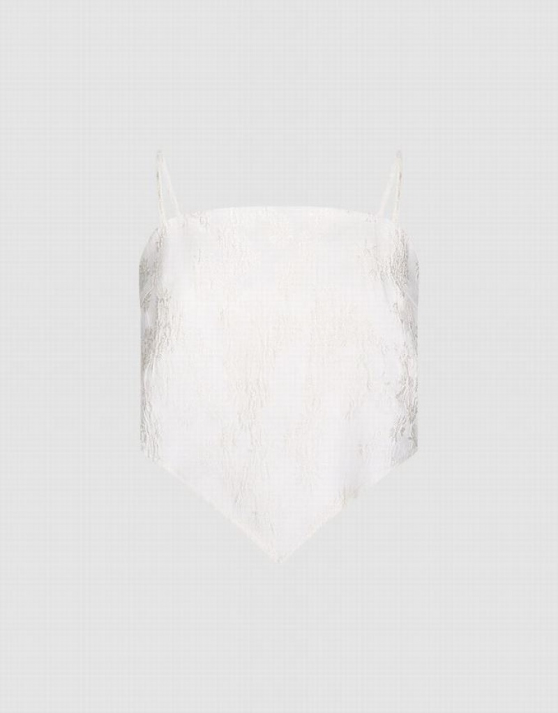 Urban Revivo Textured Women\'s Camisole White | WTIXGSH-62