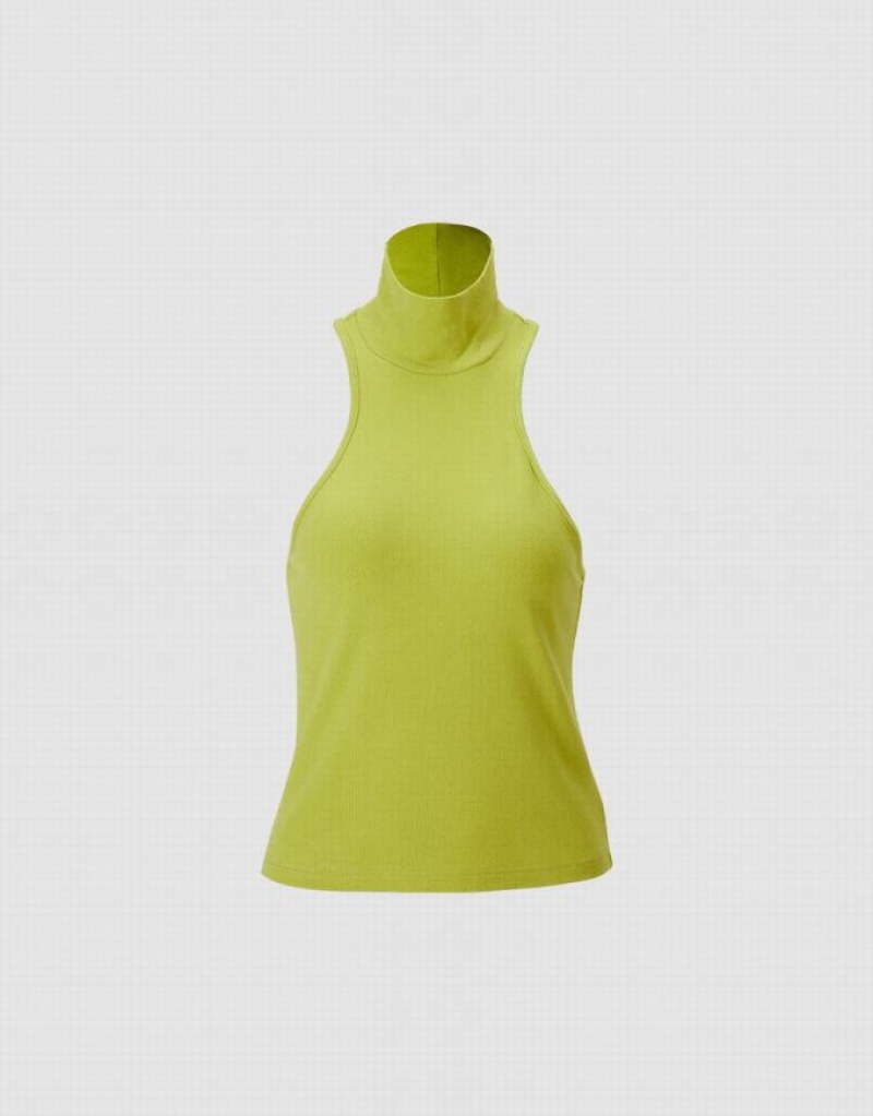 Urban Revivo Turtle Neck Women's Tank Top Green | DGYLUKW-15