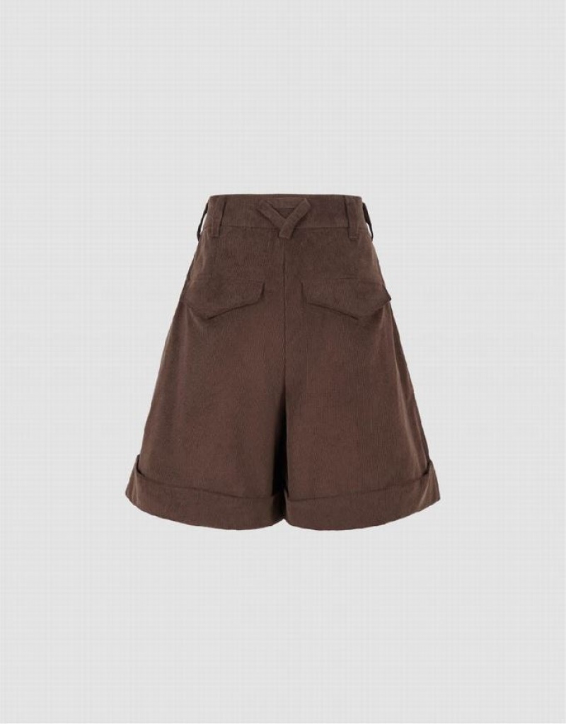 Urban Revivo Urban Regular Women's Shorts Coffee | TWBCQDO-92