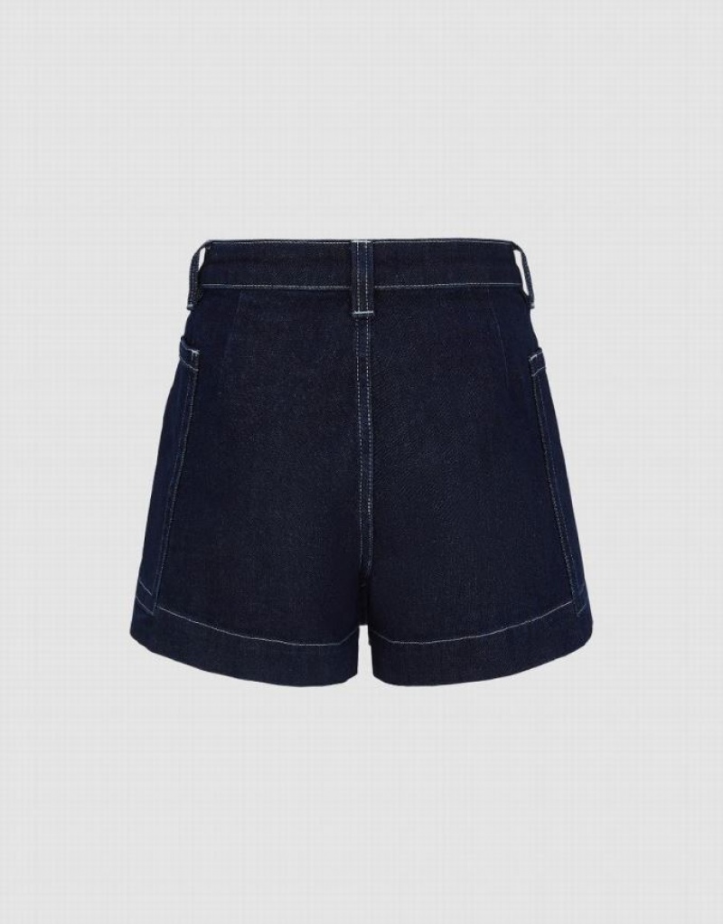 Urban Revivo Urban Women's Denim Shorts Blue | NGQWILV-65