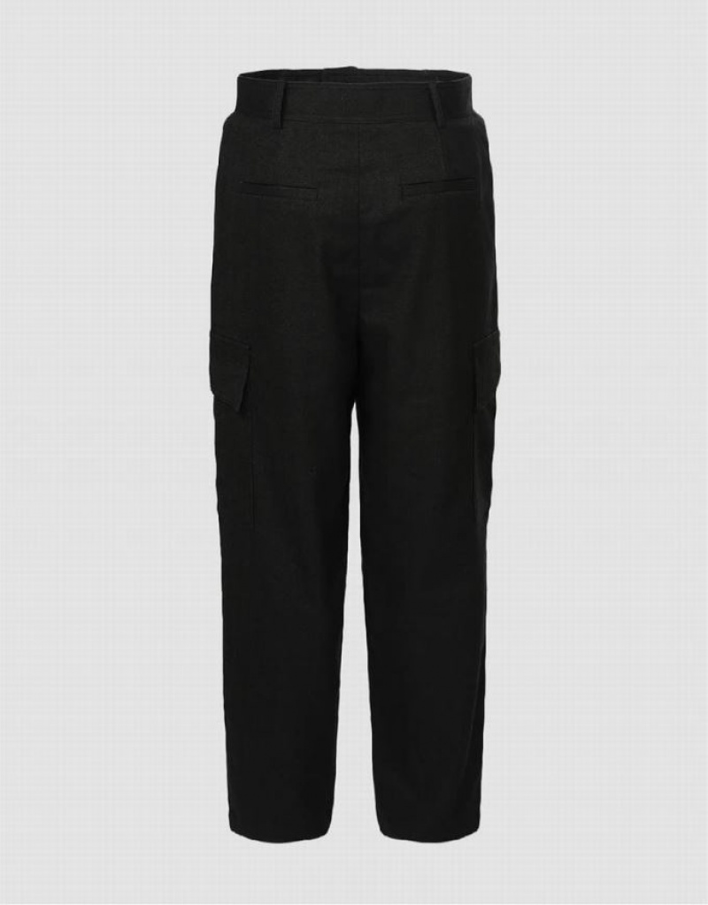 Urban Revivo Utility Pocket Women's Pants Black | ZFVAEXQ-04