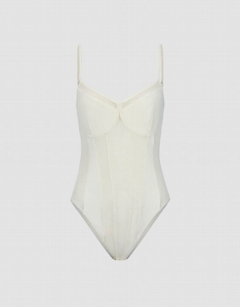 Urban Revivo V-Neck Women's Camisole White | ZJCGTVI-19