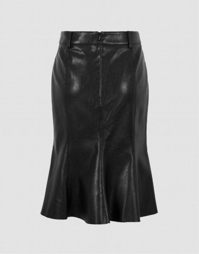 Urban Revivo Vegan Leather Mini Fishtail Women's Skirts Black | SBATLPD-47