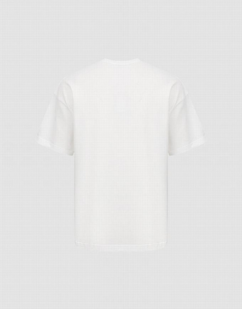 Urban Revivo Vogue Men's T-Shirts White | TEIVDMC-86