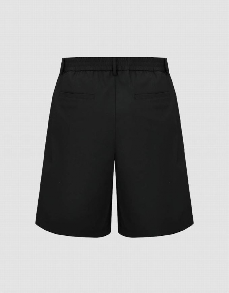 Urban Revivo Wide-Leg Loose Men's Shorts Black | VZAPKEL-04