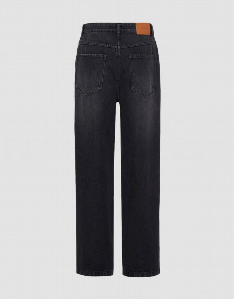 Urban Revivo Wide-Leg Men's Jeans Dark Grey | ZWIAFLG-87