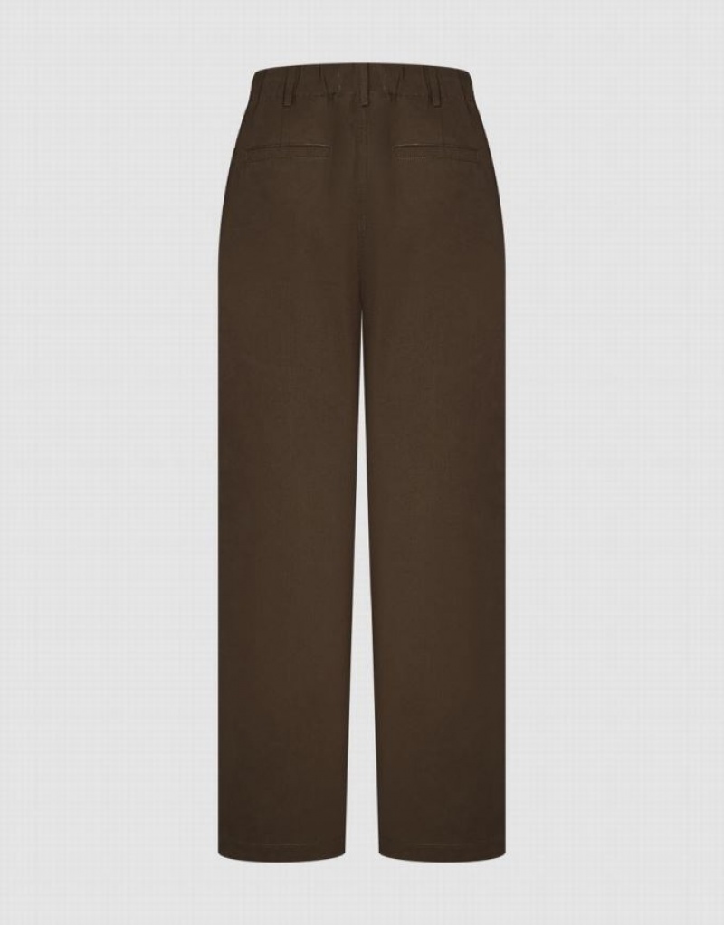 Urban Revivo Wide-Leg With Rope Women's Pants Brown | FHCBAVE-27