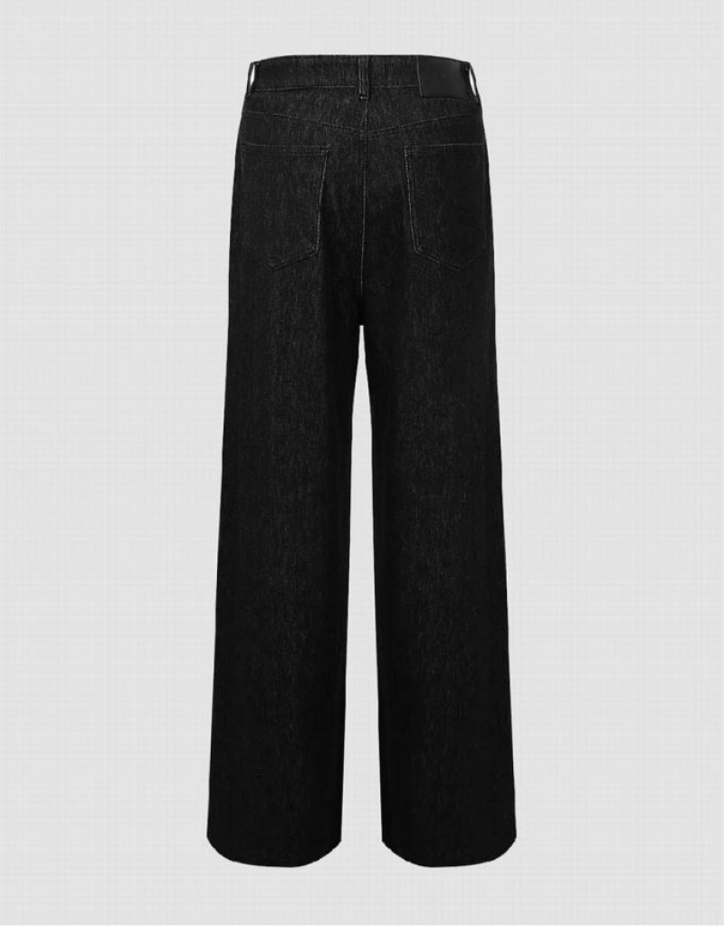 Urban Revivo Wide-Leg Women's Jeans Black | QBJFNHC-85