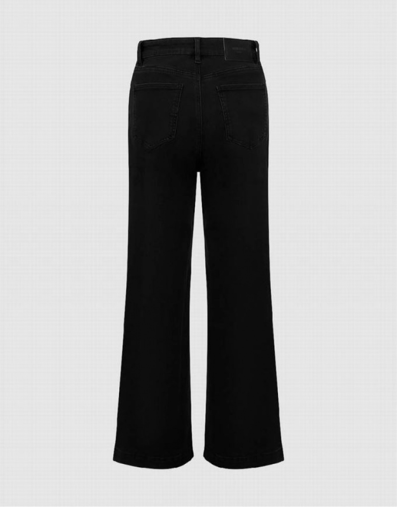 Urban Revivo Wide-Leg Women's Jeans Black | NPHBIQD-81