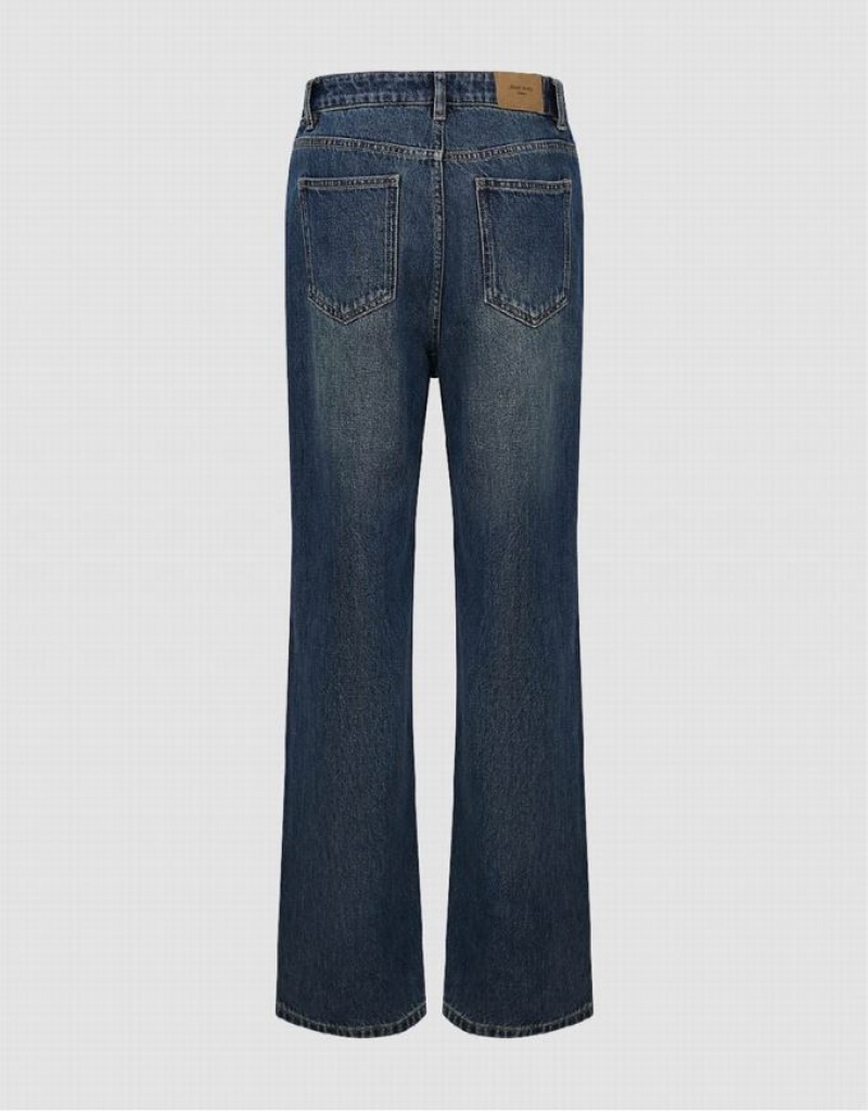 Urban Revivo Wide-Leg Women's Jeans Blue | RYEMSFO-29