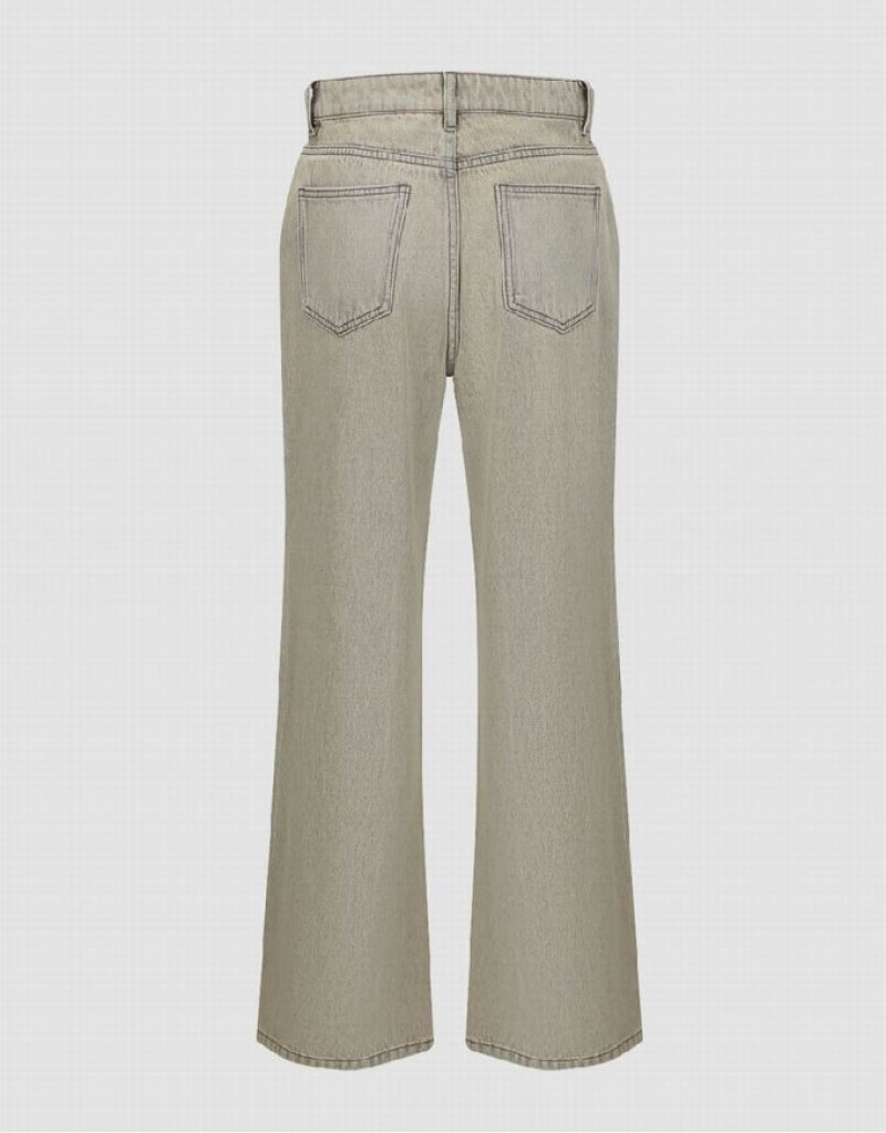 Urban Revivo Wide-Leg Women's Jeans Light Grey | MNVEYOA-21