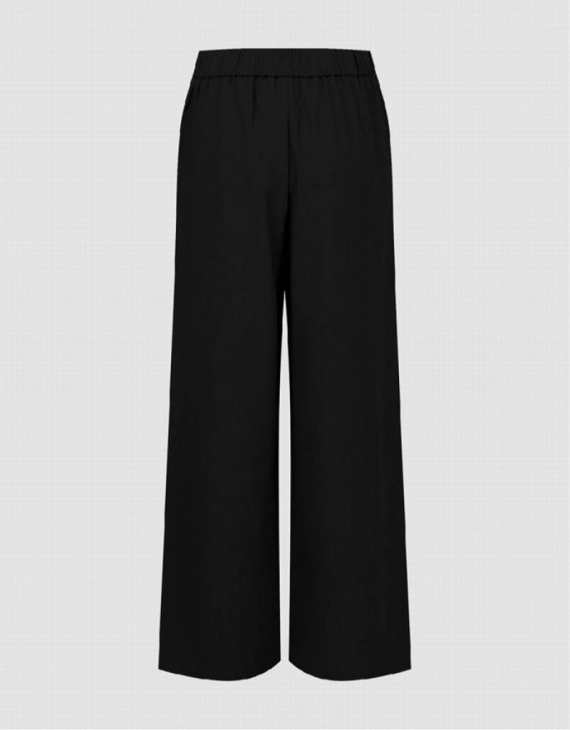 Urban Revivo Wide-Leg Women's Pants Black | KFENWGB-10