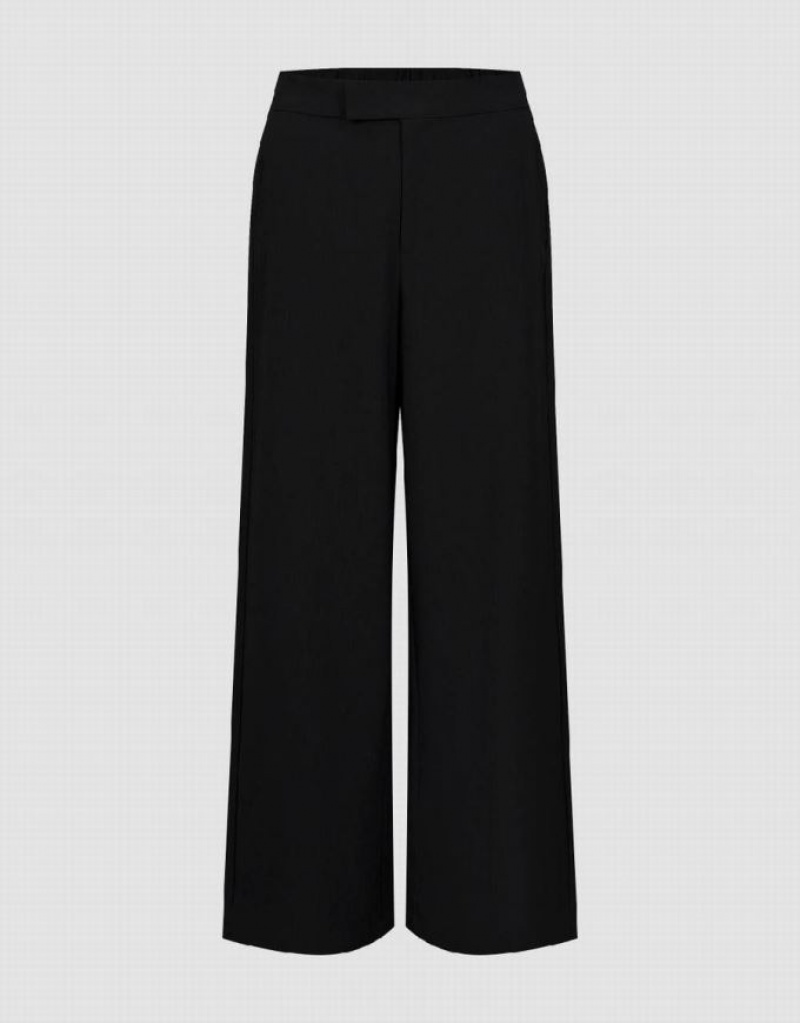 Urban Revivo Wide-Leg Women\'s Pants Black | KFENWGB-10