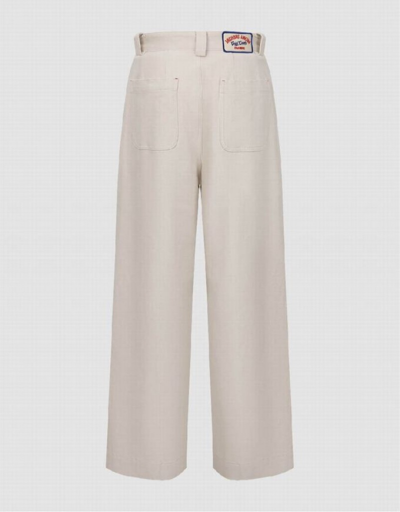 Urban Revivo Wide-Leg Women's Pants White | GVYQDPC-12