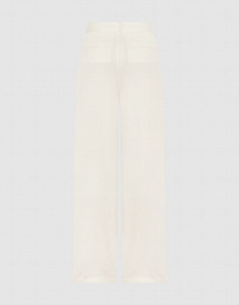 Urban Revivo Wide-Leg Women's Pants White | FYZURCS-69