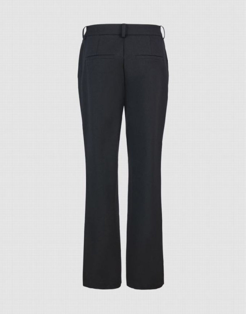 Urban Revivo Woven Long Straight Women's Pants Black | QKTGAUD-92