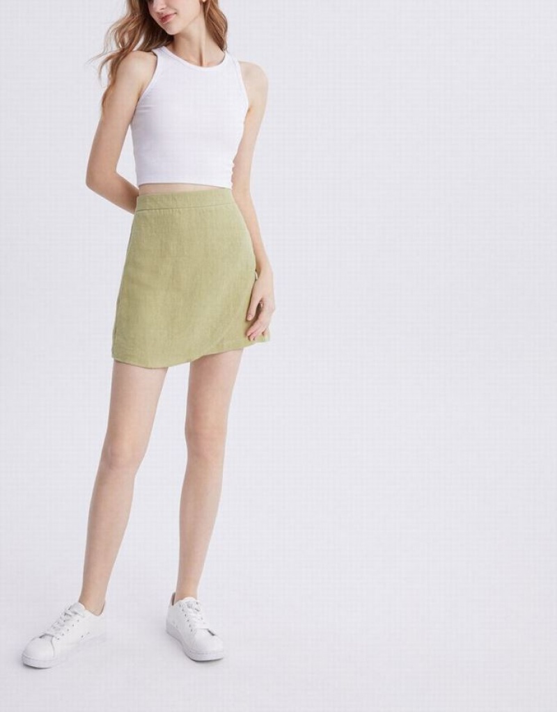 Urban Revivo Wrap Women's Skirts Green | XFUOGWD-25